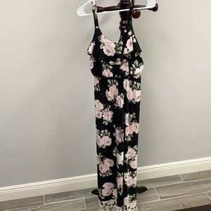 Three pink hearts floral maxi dress